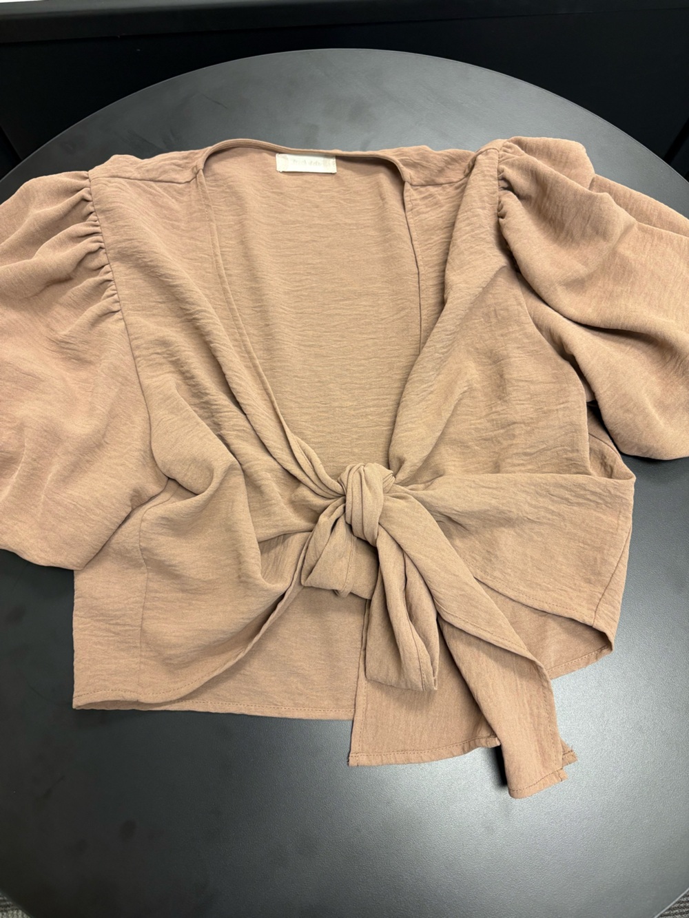 Altar'd State Mauve-Tan Asymmetrical Tie-Front Skirt